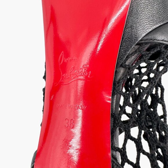 Christian Louboutin Plougesta Alta Black Fishnet Platform Pump Heel Size 38 US 8 - Picture 14 of 15